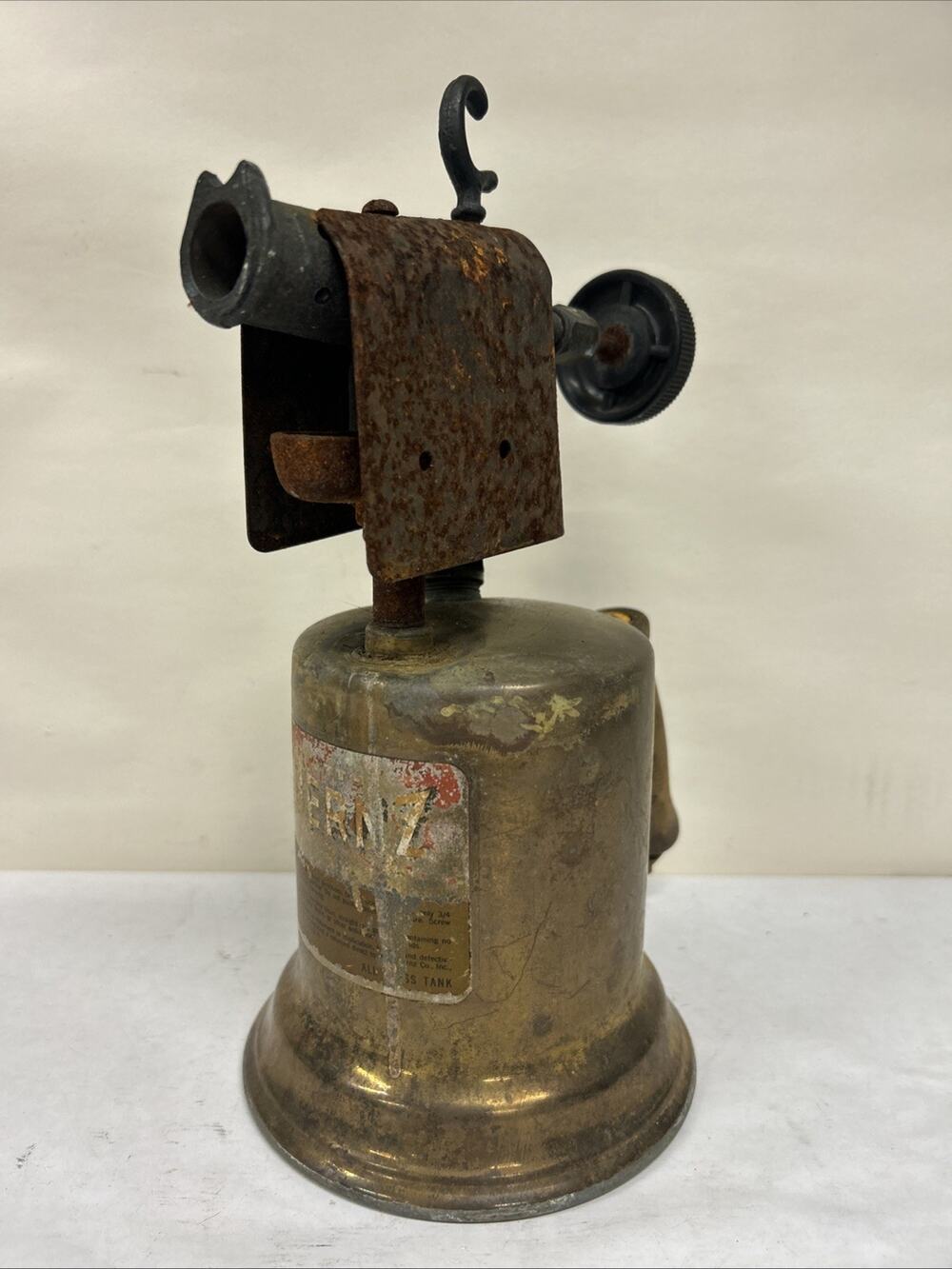 Vintage Otto Bernz Co Rochester NY Brass Blow Torch Plumber Tool Antique